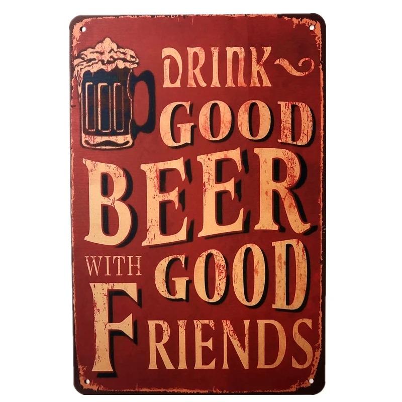 Vintage Beer Cheers Metal Tin Signs Wall Decor Pub Bar Man Cave Club Restaurant Kitchen Crafts Plate Room Decoration