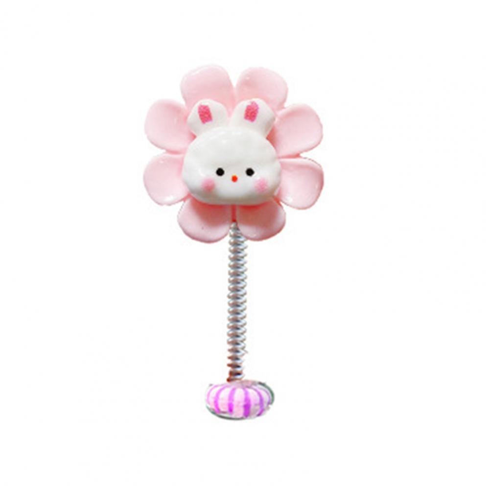 Car Ornaments Shaking Cartoon Flower Ornament Fun Car Dashboard Desk Decoration with Spring Office Accessory Rabbit Flower Car