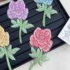 1Pc Garment Accessories Fashion Flower Applique Fabric Sticker Dress Embroidered Sewing DIY Stickers Cheongsam Patch 3D Peony