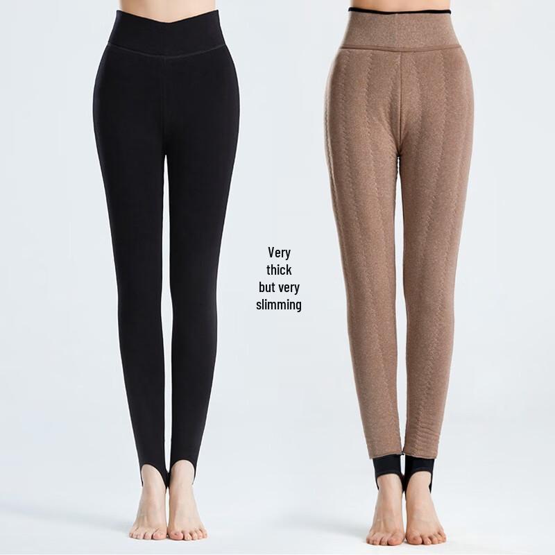 Langsha Women's High-Waist Thickened Wool Thermal Leggings