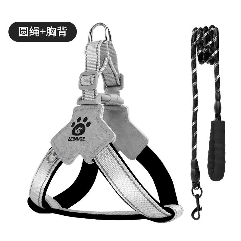 Dog Leash Saddle Type Y-shaped Pet Chest Strap Shiba Inu Corgi Special Reflective Dog Walking Leash for Going Out