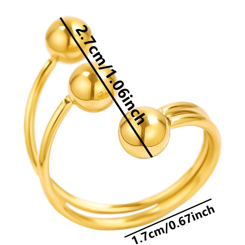 Personality Minimalism Open Adjustable Beads Ring Waterproof Stainless Steel Rings For Women Men Accessories Finger Jewelry Gift