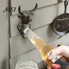 Animal Shape Bottle Opener Elk Cow Head Opener, Wall Mounted Beer Cap Heavy Duty Cast Iron Remover, Rustic for Home Bar, Industrial Decor