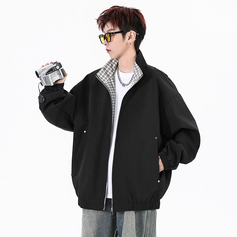 2025 Trendy Retro Jacket Men s Loose Casual Teenagers American Standing Collar Top Men 4XL