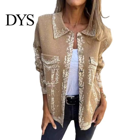 Women Solid Color Jacket Autumn Spring Coat Flap Pocket Turn-down Collar Long Sleeves Single-breasted Outerwear Buttons Retro Daily Wear Outdoor