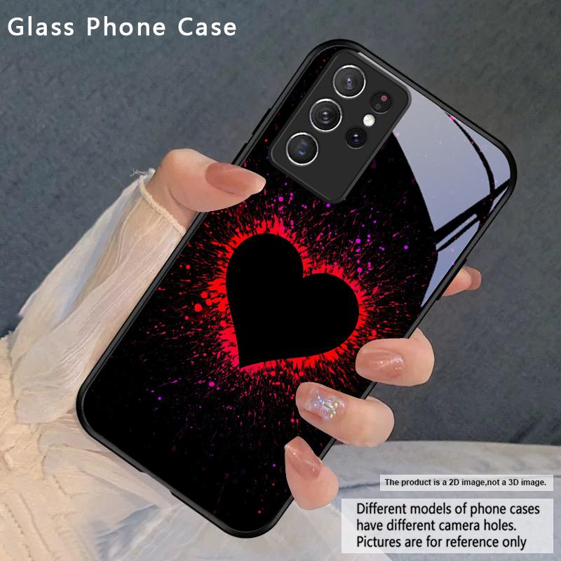 

Brilliant Flame Rose For Samsung Galaxy S26 Ultra S25 Edge S24 FE S23 Plus S22 S21 S20 S22+ S24+ S25+ Black Glass Phone Case Galaxy S25 Edge