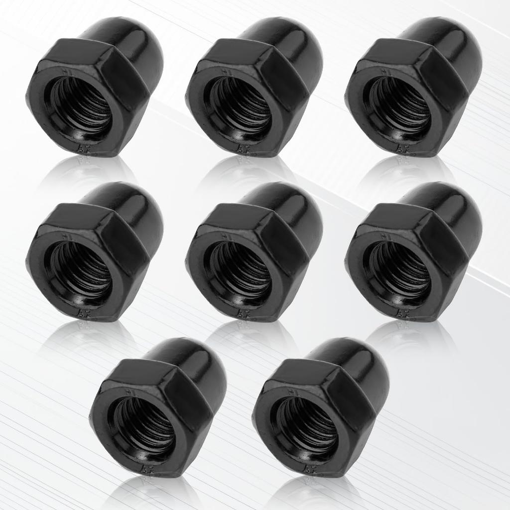 8pcs License Plate Retainer Nuts for Volvo V60/ V90/ S40/ S90/ S60/ XC90, Tall Dome License Plate Screw Caps Stainless Steel, Screws onto Existing