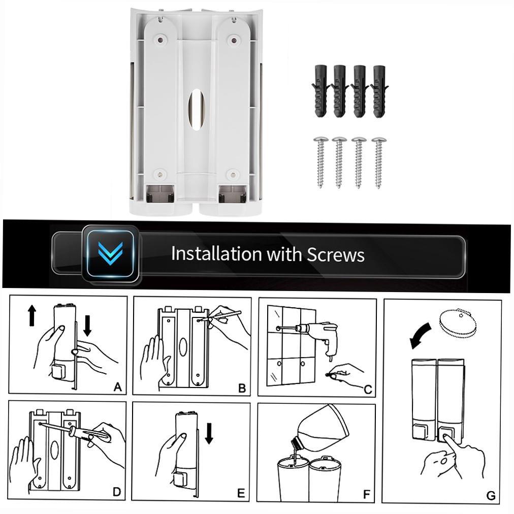 Wall Mounted Soap Dispenser Manual Soap Dispenser for Kitchen Bathroom