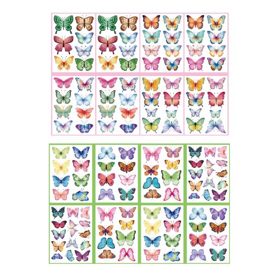 8 Sheets Watercolor Butterfly Wall Decals Peel And Stick 2D Butterfly