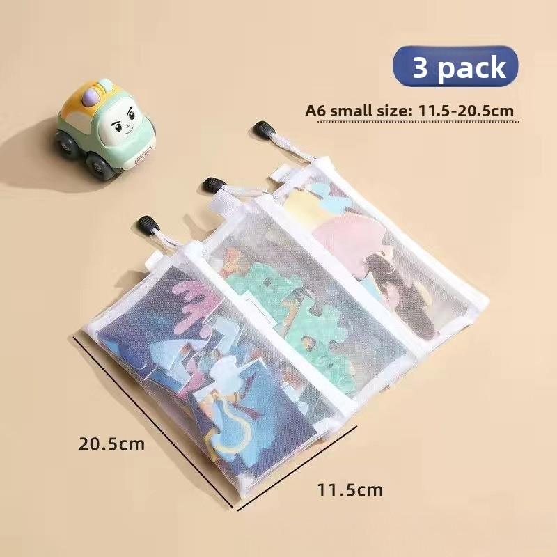 

3-6PCS Storage Bag Mesh Zipper Toy Building Block Puzzle Sub-package Children Particle Zipper Transparent Finishing Storage