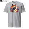 Colorful Akita Dog Unisex T-Shirt Mens Womens Tees Top: Vibrant Design, Short-Sleeve, Various Sizes