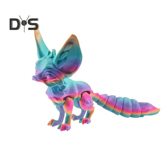 

3D-печатная лиса, шарнирная фигурка лисы с гибким хвостом и конечностями, антистрессовая игрушка лиса для всех возрастов, украшение для рабочего стола разноцветный