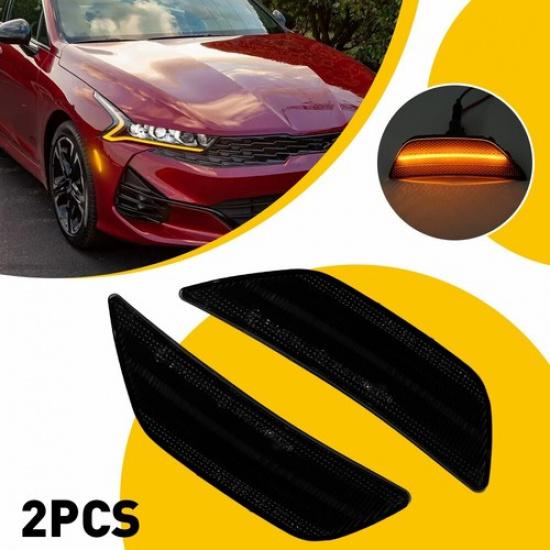 

2x Smoked Lens Front Bumper Lamp LED Side Marker Light Lamp For Kia -2024 K5