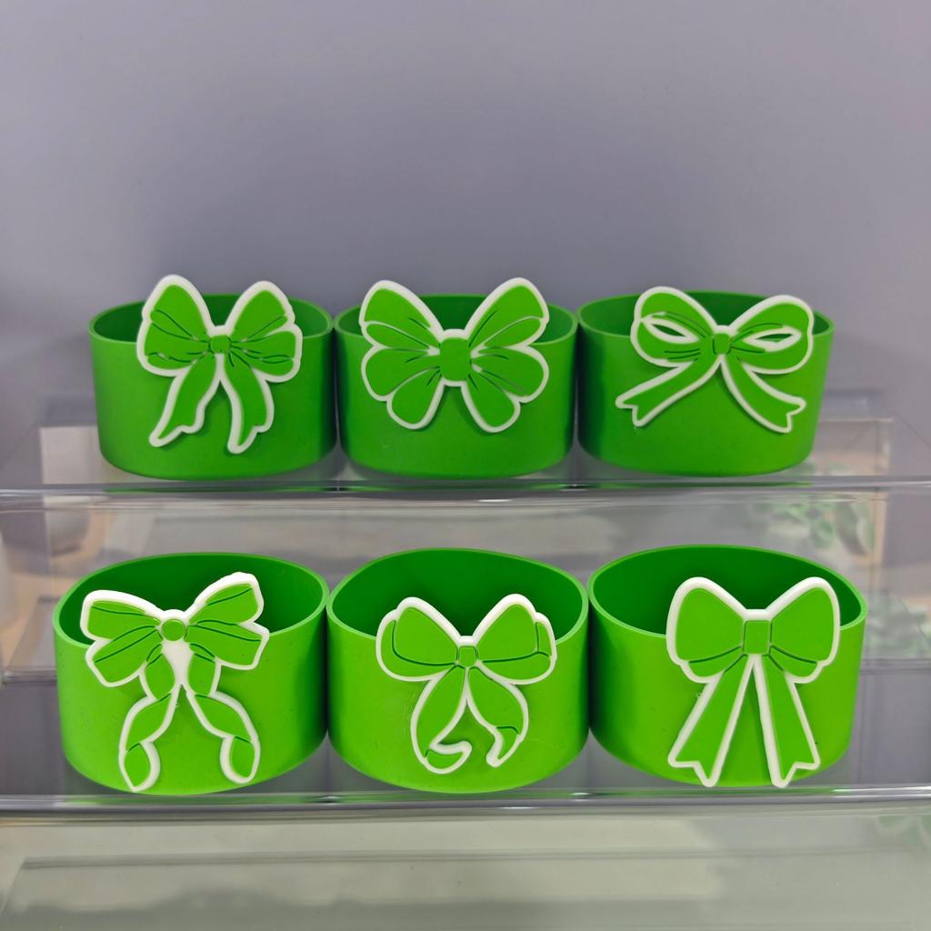 Cute Bow Silicone Boot Bottom Sleeve Cover for Stanley 30/40 OZ Tumbler Cup Protection Case Straw Covers Cap For Stanley Cup