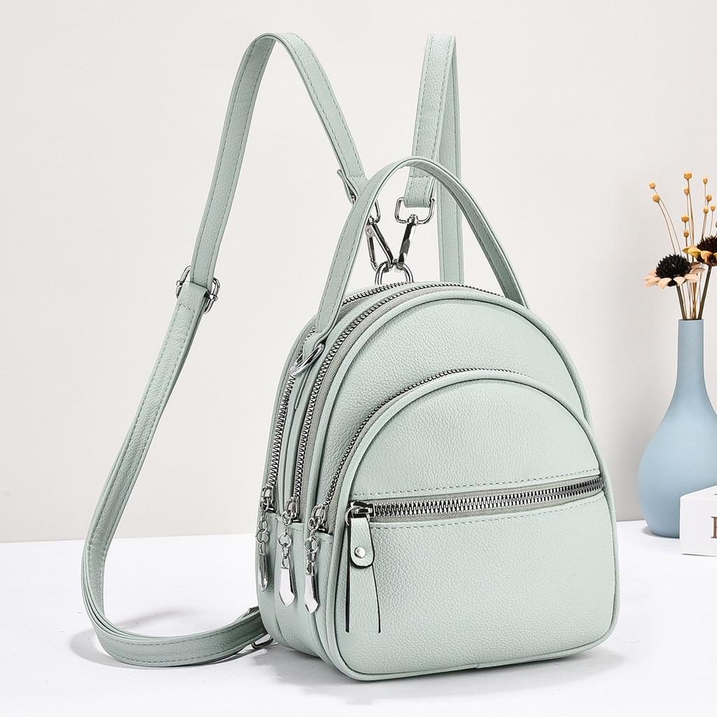 Stylish Macaron Color Block Backpack Versatile Spacious Lightweight Tote Bag For Women