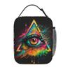 Triangular Eyes Graffiti Pattern Insulated Lunch Bag for Women Kids Leakproof Food Boxes Thermal Lunch Box Tote