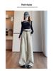Women's Retro Fireworks Rhinestone Denim Jeans: Stylish Wide-Leg, Floor-Length Pants