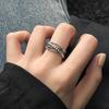 Women's Retro Intertwined Lines Open Ring with Round Beads