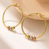 Stylish Round Bead Ear Hoops Exaggerated Metal Circle Ear Hoop Round Ear Rings for Daily Wear Dates Parties