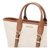 Michael Kors MK Moore Adjustable Detachable Shoulder Strap Metal Logo Cotton Tote Bag Women Tote Bags Beige 30S5G9OS1C-LUGGAGE