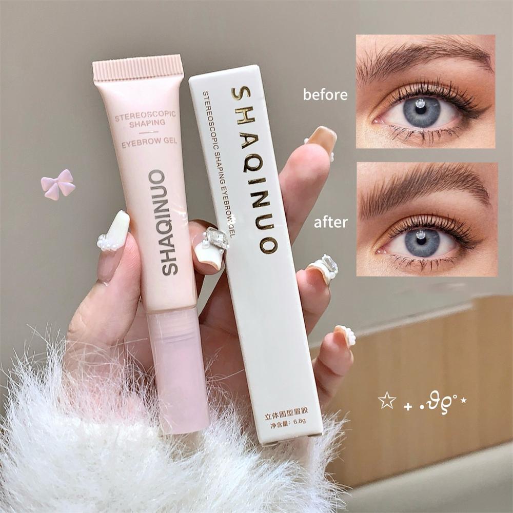 3D Brow Gel Smudge-proof Smudge-proof Eyebrow Styling & Shaping with Flexible Silicone Brush Long-lasting Hold for All-day Wear Makeup