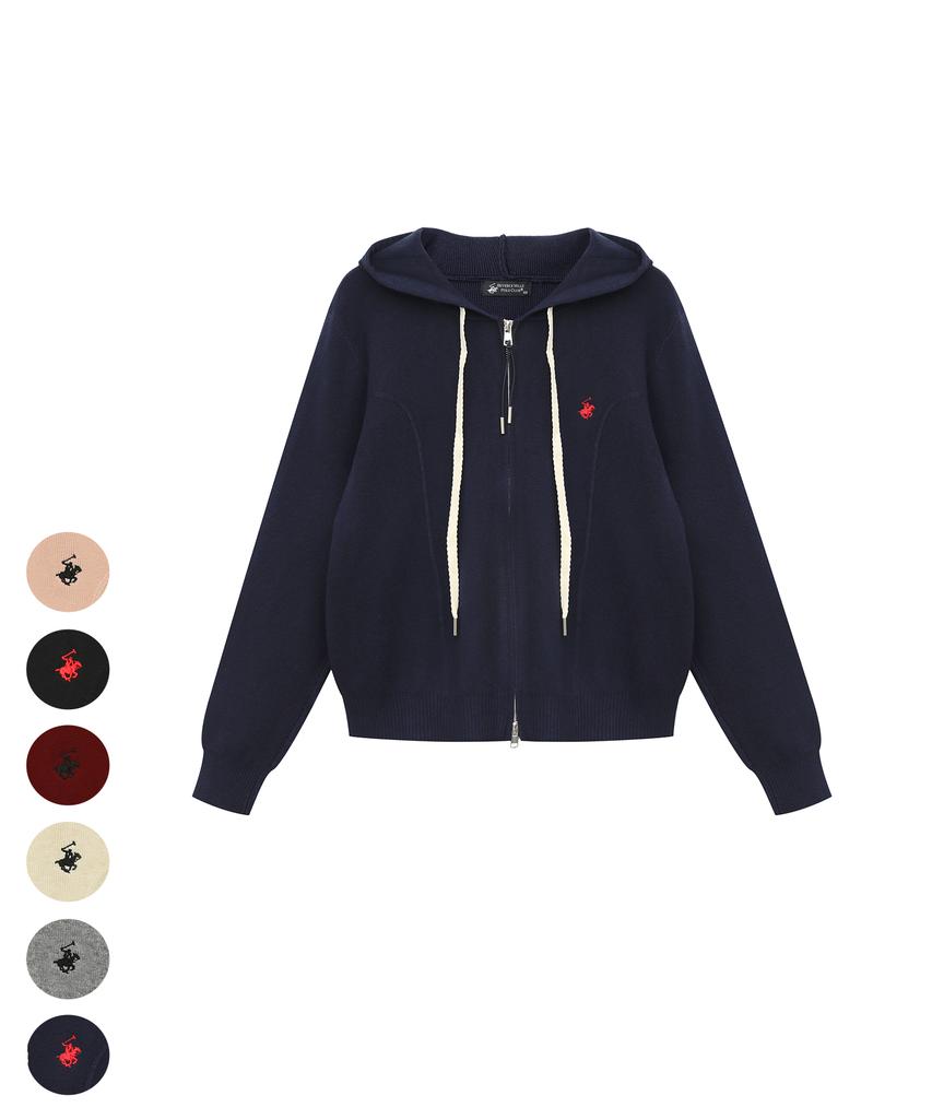 Bhpoloclub Women'S Two-Way String Knit Zip-Up Hoodie 6 Colors Tk027