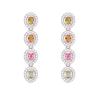 Fashion Luxury Natural Sapphire Tourmaline Stud Earrings Women'S S925 Sterling Silver Colored Treasure Long Fringed Earrings