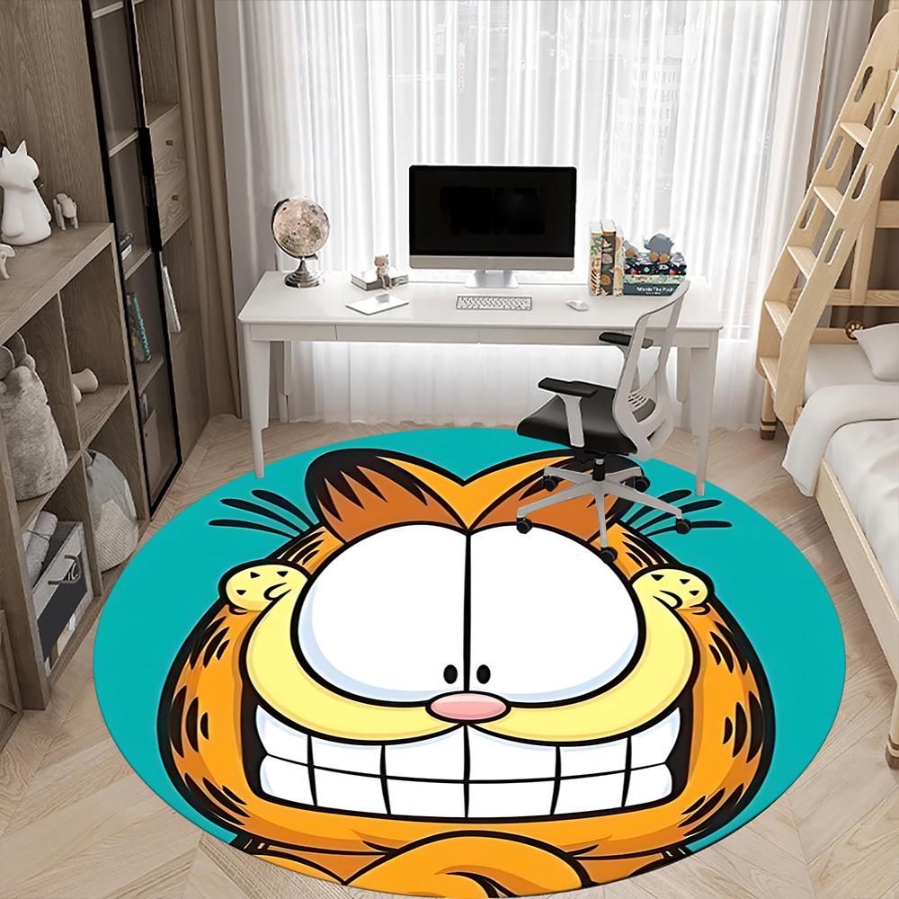 1 szt. Dywanik Garfield Kot Krzesło do Biura Antypoślizgowy, Dywanik do Biura Można Prać w Pralce, Dekoracja Świąteczna do Pokoju na Boże Narodzenie, Urodziny Poliester