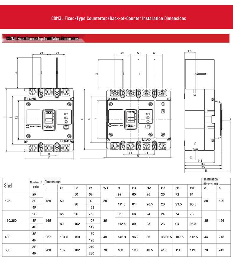 DELIXI CDM3L-160c Plastic Case Residual Current Circuit Breaker with Leakage Protection