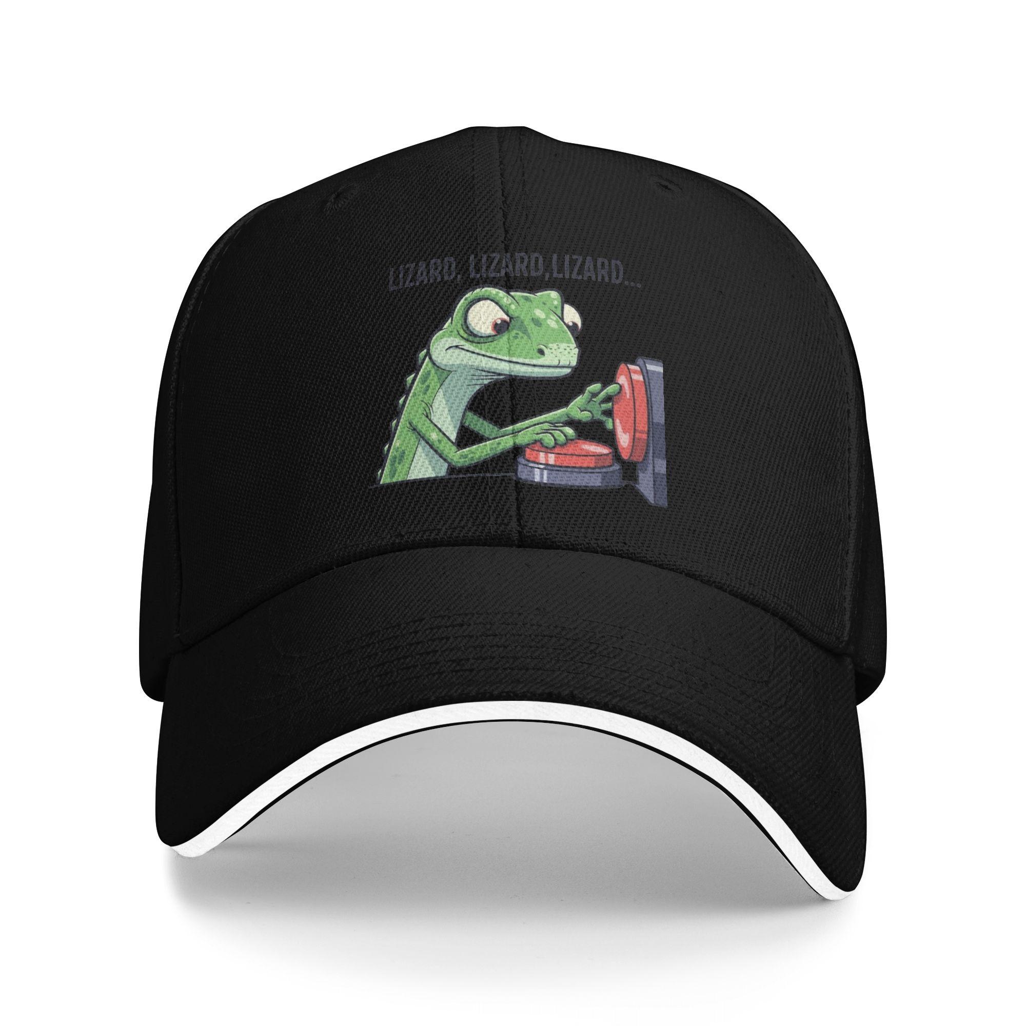 

Tom Lizard Meme Button Presser Baseball Caps Vintage Sandwich Hats Unisex Style Polyester Sun Cap Outdoor One Size чёрный