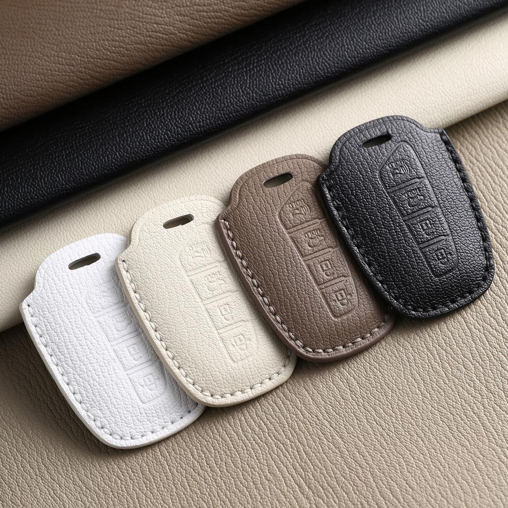 Suitable For Modern Ix45 Car Key Cover, Purely Handmade High-Grade Leather Key Protection, Case Chain