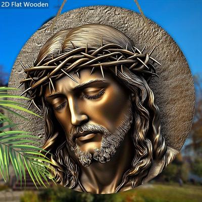 Placa de Madeira Vintage Sexta-feira Santa - Placa Decorativa Retrô com Design Inspirado em Jesus - Ideal Decoração Ornamento Pendente para Casa