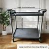 Three Layer Large Capacity Service Cart for Restaurants Hotels Mobile Push Cart Four Wheel Food Trolley Easy Transport Trolley