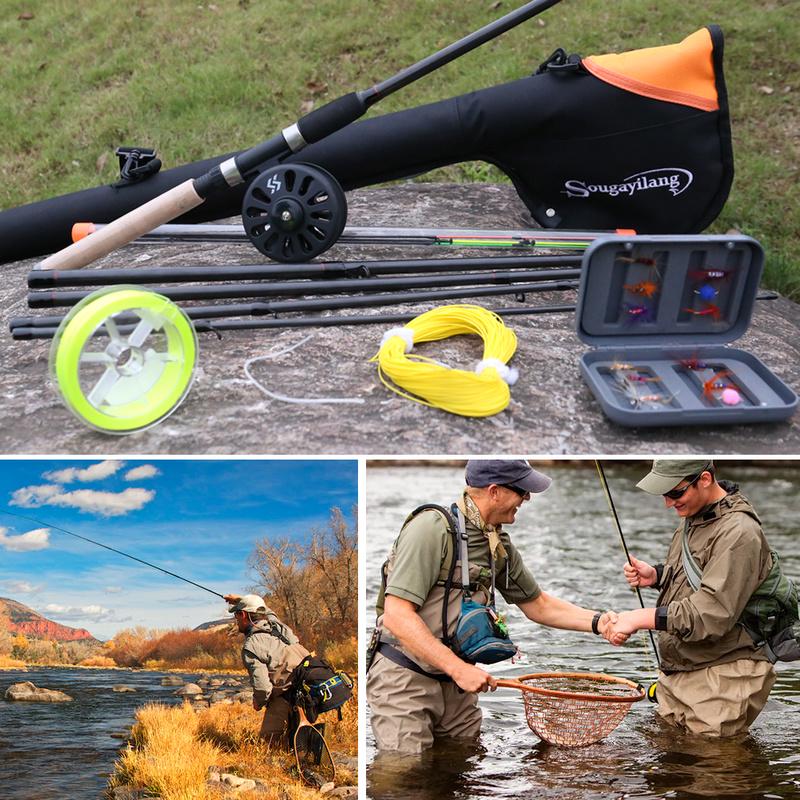 Fly Fishing Rod and Reel Fly Fishing Line Fishing Bait Fly Fishing Rod Bag Set Fishing Tackles