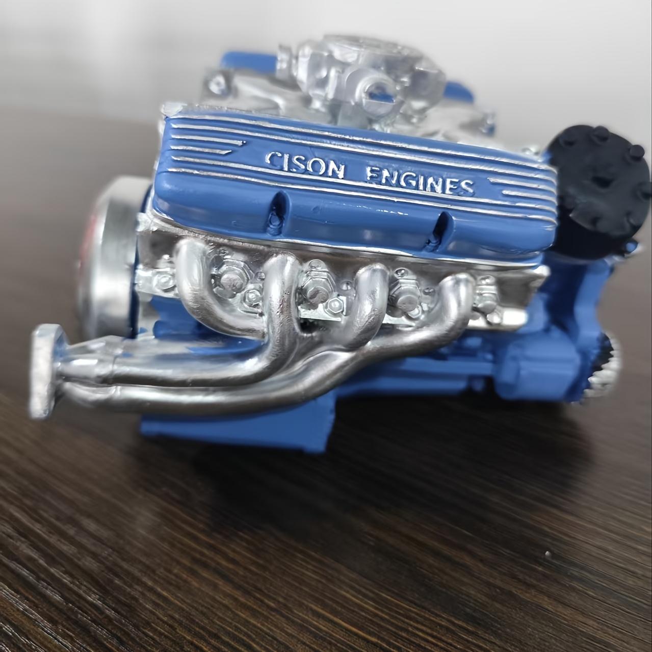 

Engine Model Figurine, An Eight-cylinder Engine Creative Model, Featuring A Retro Mechanical Style, Suitable for Decoration In синий