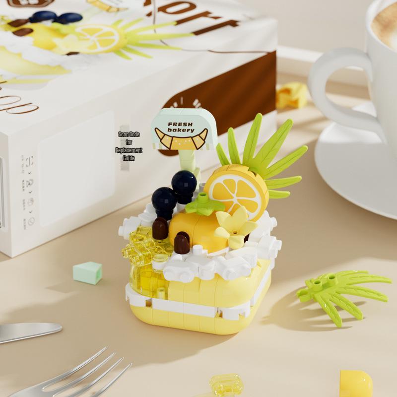 Lego-Compatible Birthday Cake Building Set: Swiss Roll Toy for Kids - Perfect June 1st Gift