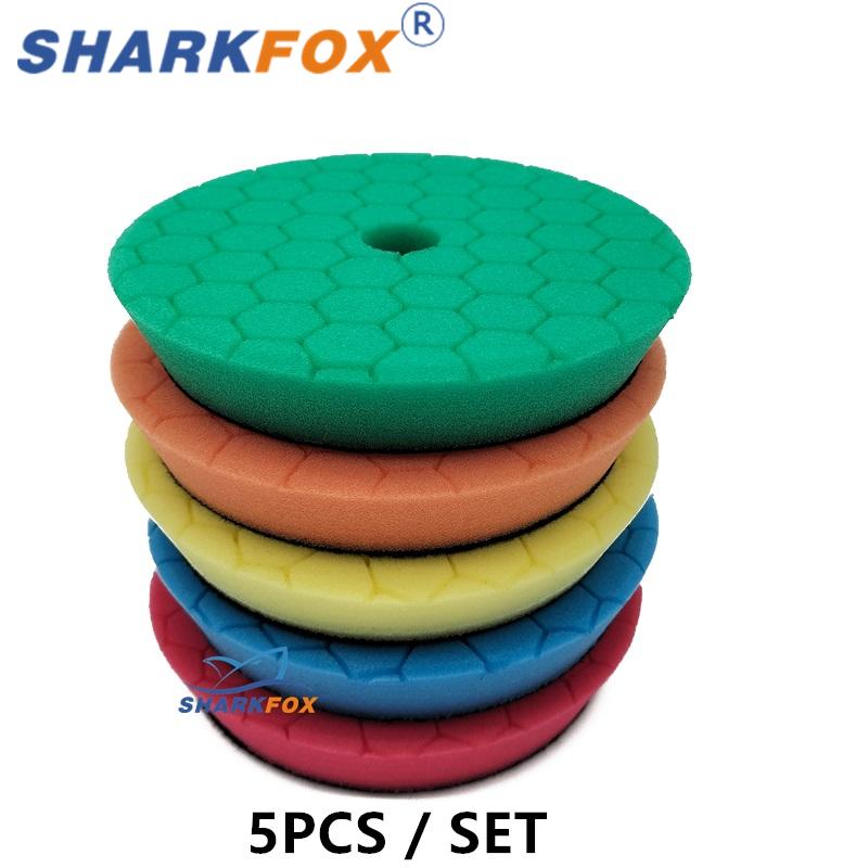 Sharkfox 5Pcs/Lot 3inches/80mmCar Polishing Pad Kit Set Self-Adhesive Buffing Waxing Sponge Wool Wheel Polishing Pad For Drill