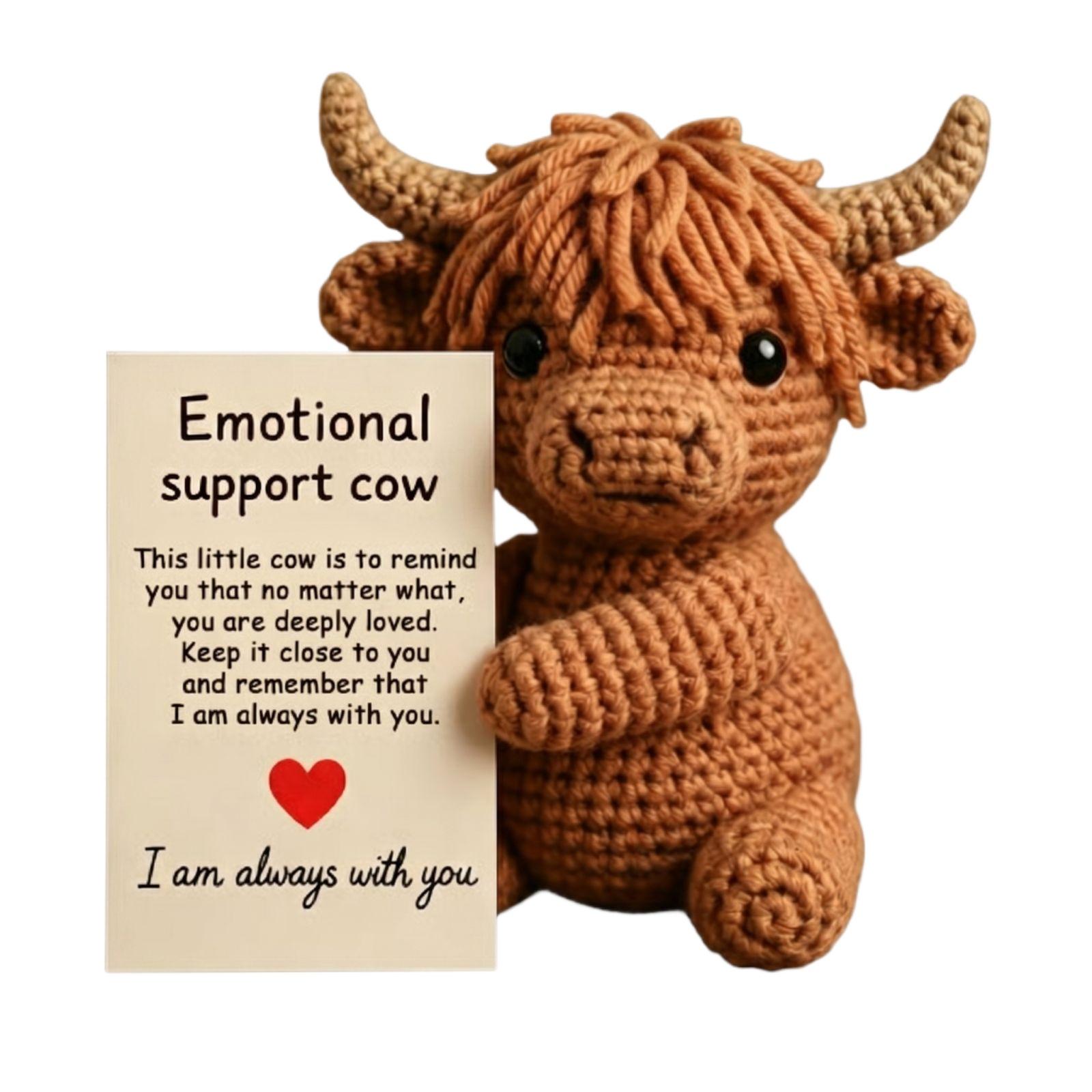 

Cow Support Plush Handmade Crochet Companion One Size