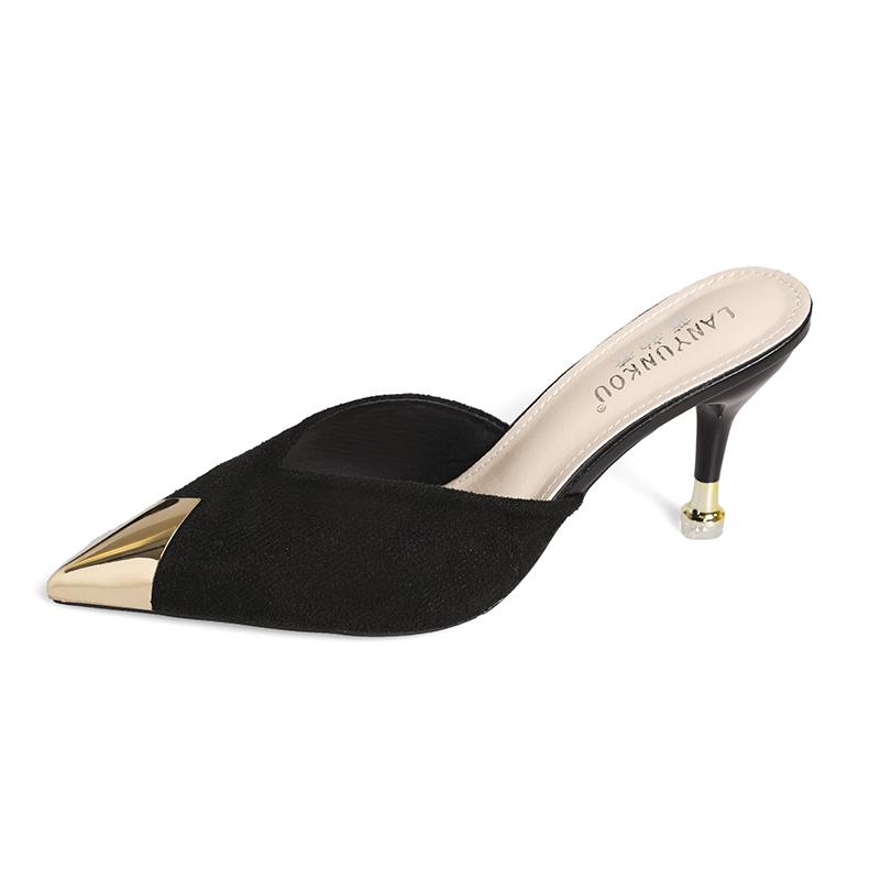 Fashion Simple Hot Selling Shoes Woman 2025 Female Slippers Heel Pointed High Flat Thin Slides Sexy Pumps High-Heeled Shoes