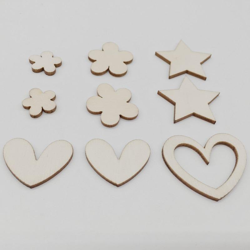 30pcs/lot Fairy Tales Theme Unfinished Wood Cutouts for Women Crown Princess Diamond Unicorn Butterfly Shape Wooden Crafts Decor