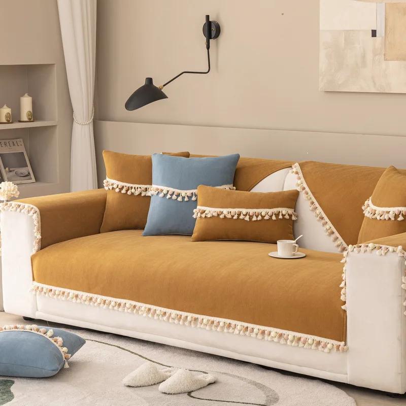 Chenille Tassel Sofa Cushion Internet-famous New Four-season Universal Cushion Sofa Cover All-inclusive Cover Cloth
