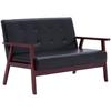 VidaXL 2-Seater Sofa Black Faux Leather