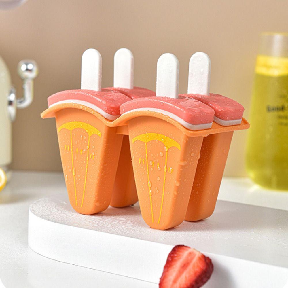 Frozen Juice Milk Homemade Ice Cream Mold With Cover Watermelon Shape Ice Popsicle Mould