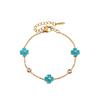 Stainless Steel Flower Hand Chain With Zircon Stones For Fashionable Women Summer Wear
