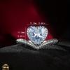 1 Pc Fashionable Luxurious Cute Heart Shaped Inlay Zircon Shiny Ring Women Party Jewelry Valentine's Day Gift