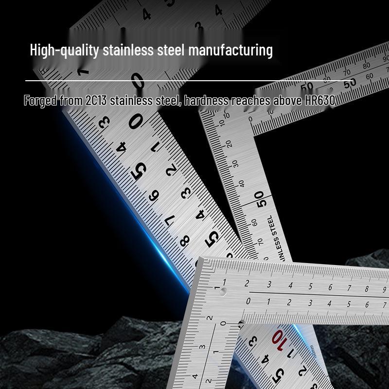Высокоточный угловой многофункциональный столярный угольник из нержавеющей стали 90° 30CM Economy Corner Ruler