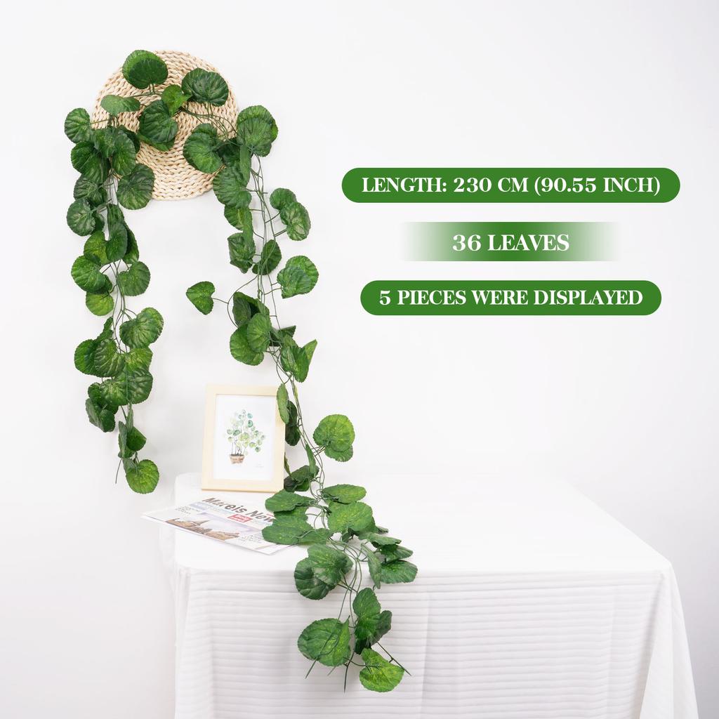 230cm Leaf Vine Artificial Hanging Plants Liana Silk Fake Ivy Leaves Party Vines for Home Garland Wall Green Decoration