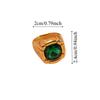 Stainless Steel Square Crystal Ring Zircon Exaggerated Ring  Gift for Girlfriend