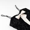 European and American Style Party Banquet Sequined Short Dress Summer Bow Decoration Backless Slim Suspender Mini Skirt