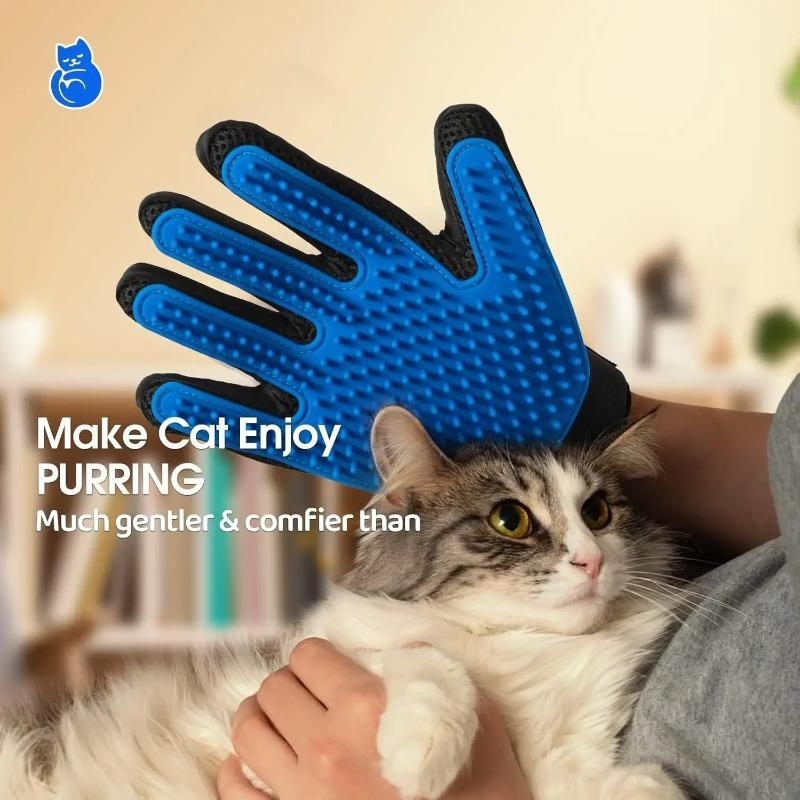 Pet Hair Removal Glove a Pair Double-sided Universal for Cats Dogs Wet Dry Use Brushes Bathes Soft Effortlessly Removes Fur